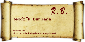 Rebák Barbara névjegykártya